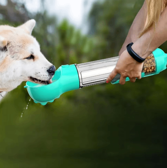 3 in 1 Portable Dog Water Bottle and Food Dispenser