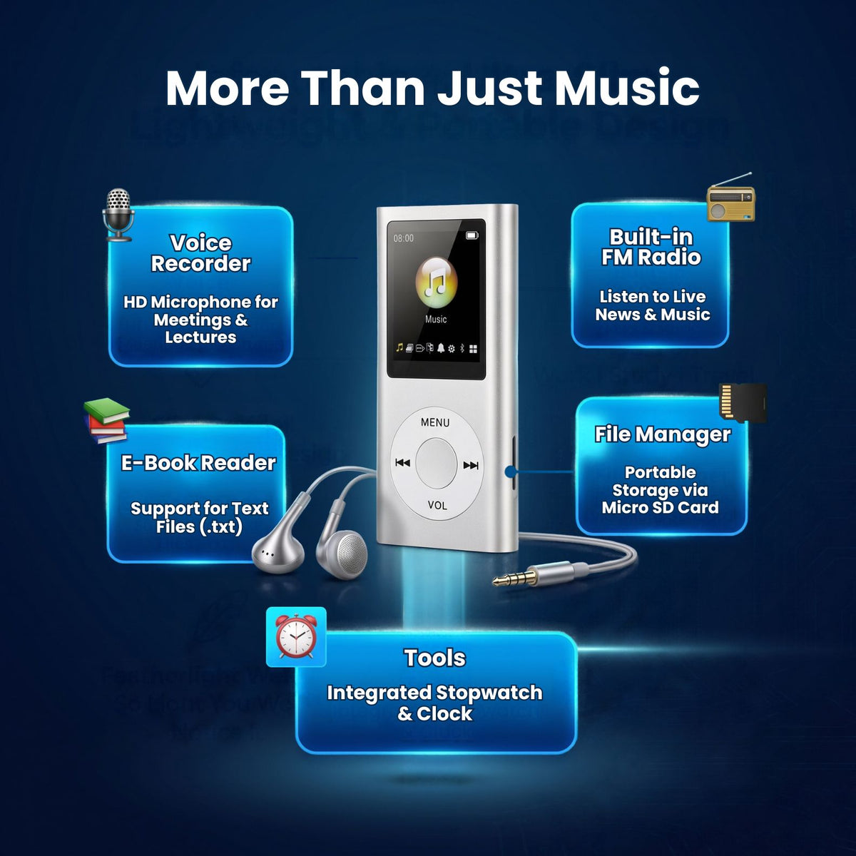 MP3 Player with Screen and Case